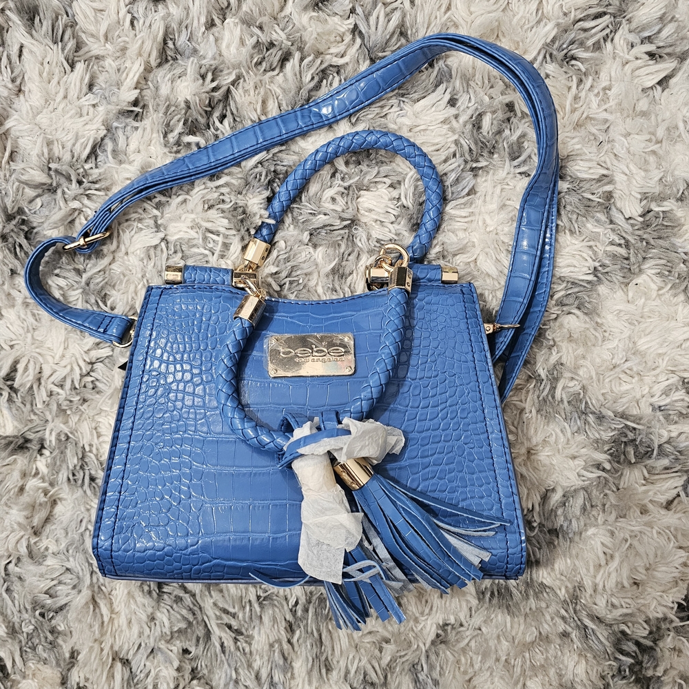 Bebe Blue Croc-Embossed Women's Bag